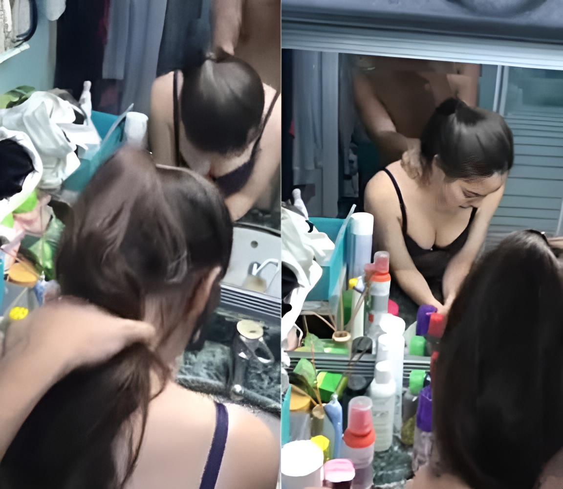 Esposa de perrito en el tocador